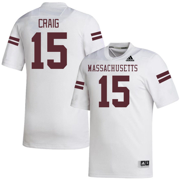 Massachusetts Minutemen #15 Derrieon Craig College Football Jerseys Stitched-White